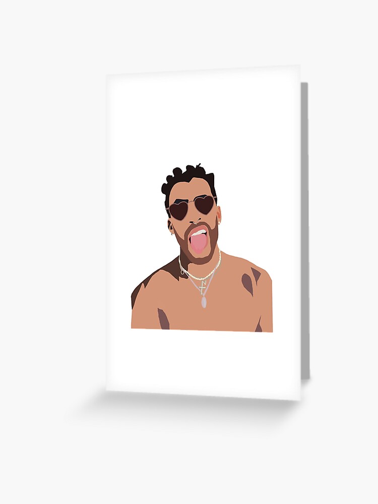 Download Bad Bunny Tongue Out Greeting Card By Dianacavazos Redbubble