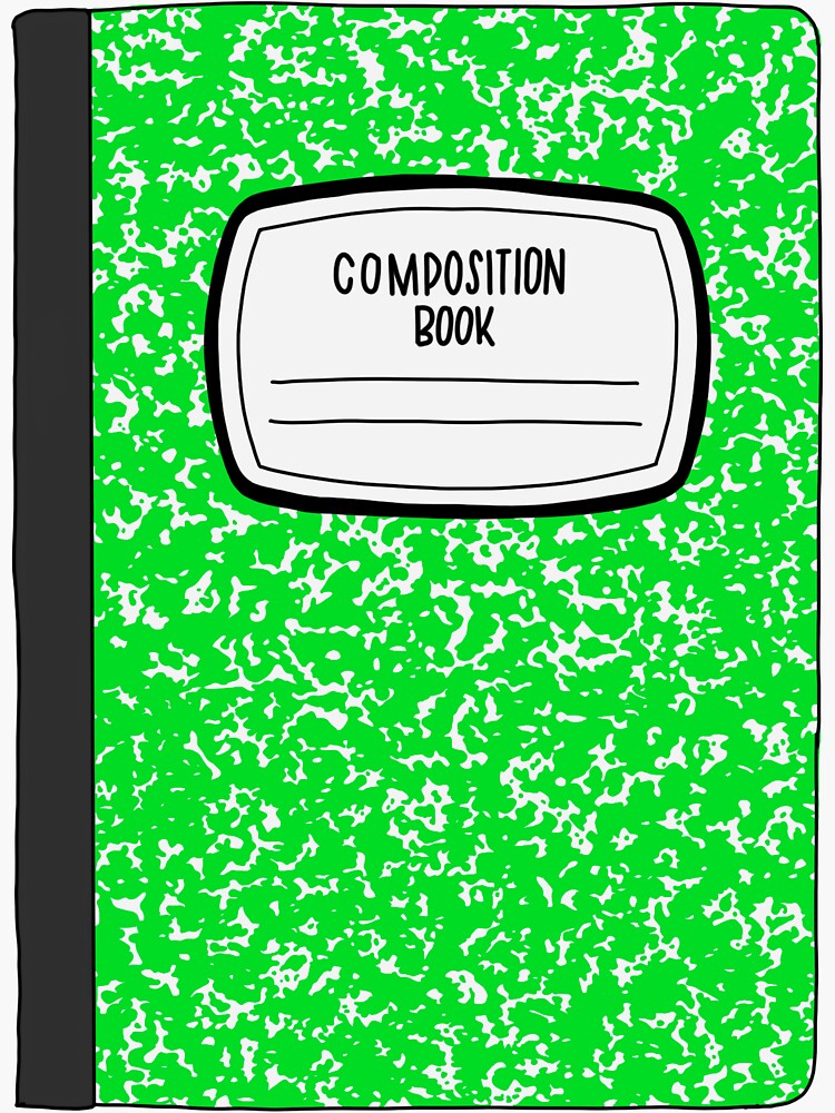 "Green Composition Notebook" Sticker for Sale by emelineclare Redbubble