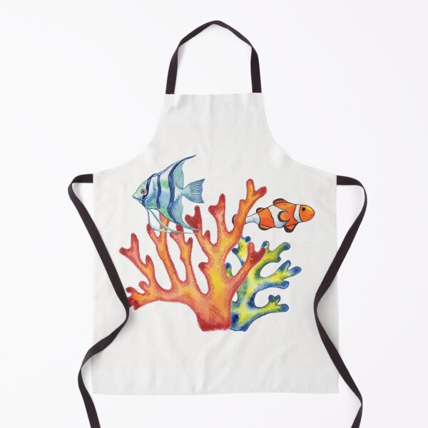 Item preview, Angelfish and Clownfish Fish in Corals Watercolor designed and sold by Irina Sztukowski.