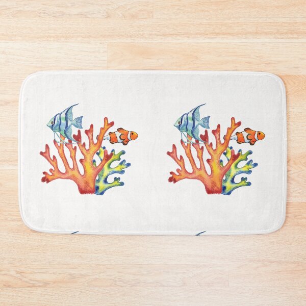 Item preview, Angelfish and Clownfish Fish in Corals Watercolor designed and sold by Irina Sztukowski.