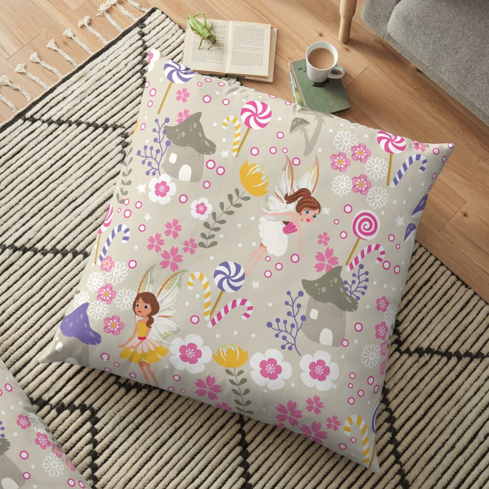 Beige Helper Fairies In Tommy Tinker's Village™ Floor Pillow
