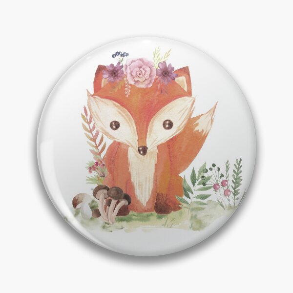 Item preview, Woodland Baby Fox - Watercolor Cute Animal designed and sold by FunkyDragon.