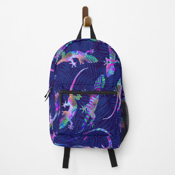 Item preview, Navy Opalescent Summer Geckos designed and sold by Carolina Diaz.