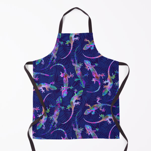 Item preview, Navy Opalescent Summer Geckos designed and sold by Carolina Diaz.