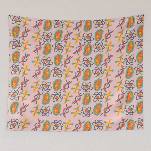 Item preview, Science Teacher Pattern with Light Pink Background designed and sold by WildeandCo.