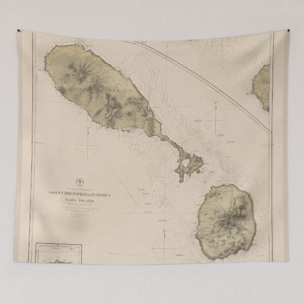 Item preview, Vintage Map of St Kitts & Nevis (1872) designed and sold by BravuraMedia.