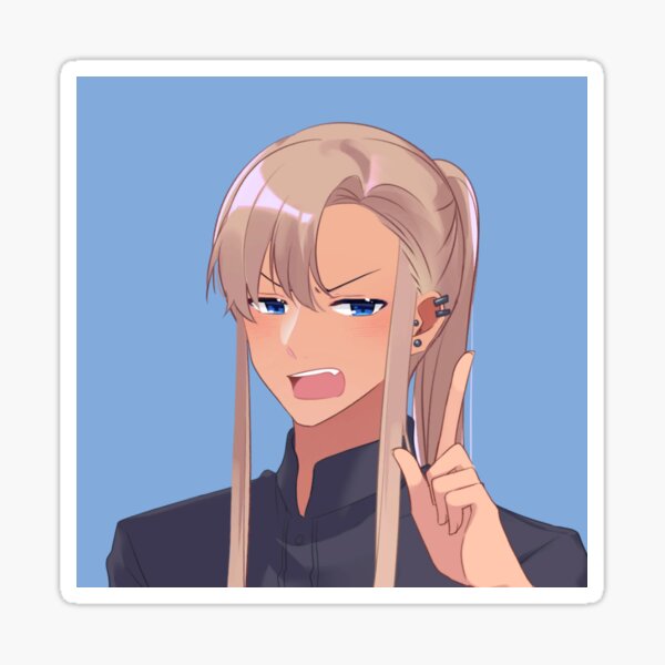 "long haired anime schoolboy" Sticker by Thefanservice | Redbubble