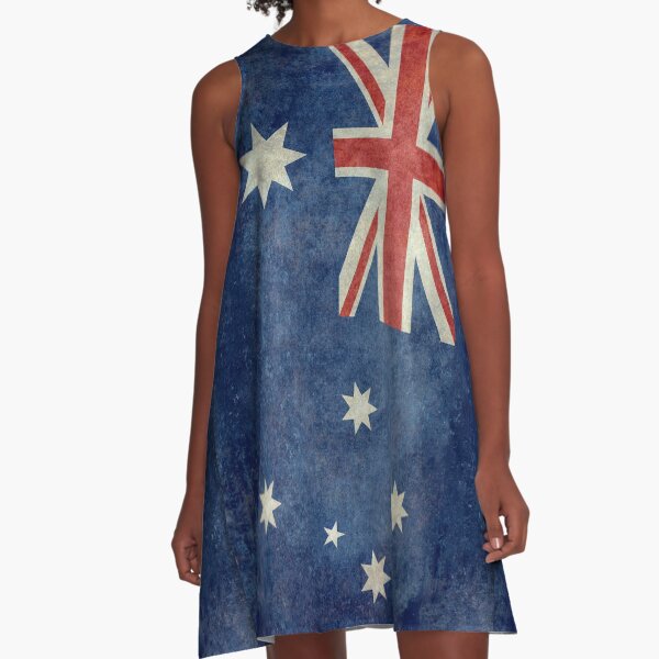 The National flag of Australia, retro textured version (authentic scale 1:2) A-Line Dress