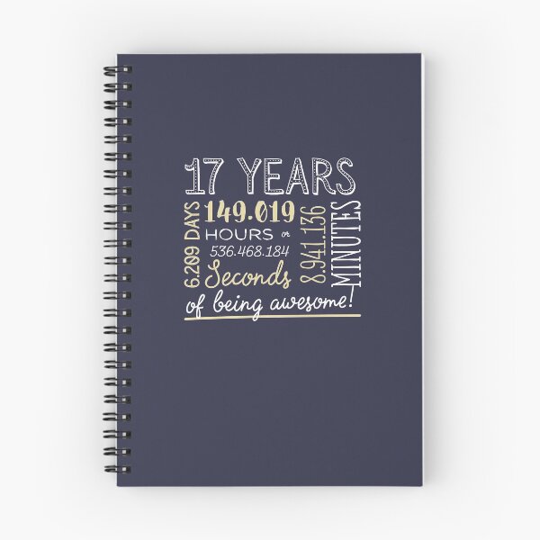 Item preview, 17th Birthday Gifts - 17 Years of being Awesome in Hours & Seconds designed and sold by betternotes.