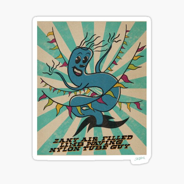 Zany Air-Filled Limb Waving Nylon Tube Guy Sticker