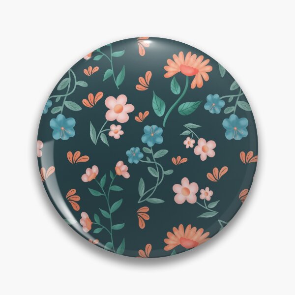 Item preview, Vintage Pink and Teal Flowers Floral Pattern designed and sold by Lavender Mint Graphics.
