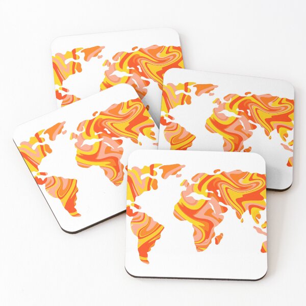 Item preview, Orange Marble World Map designed and sold by Sonali Schroder.