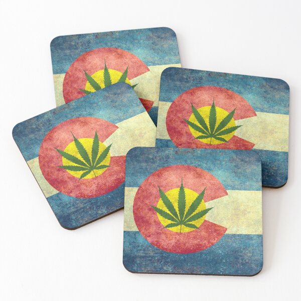 Item preview, Retro Colorado State flag with the leaf - Marijuana leaf that is! designed and sold by Bruiserstang.