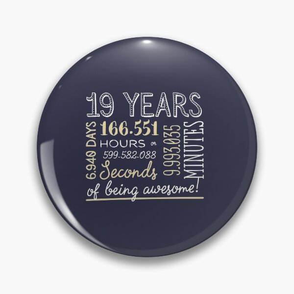 Item preview, 19th Birthday Gifts - 19 Years of being Awesome in Hours & Seconds designed and sold by betternotes.