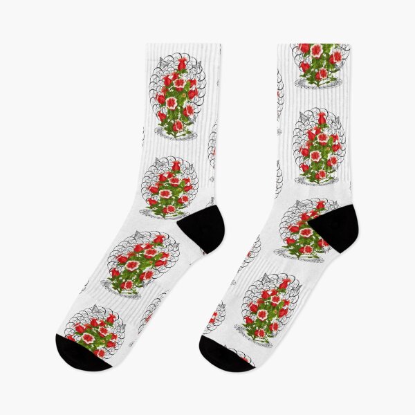 Item preview, Crimson delights, flowers and butterflies designed and sold by LoneAngel.