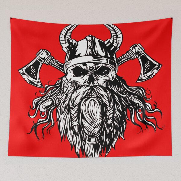Item preview, Viking Skull With Beard  designed and sold by PatrickPOD.
