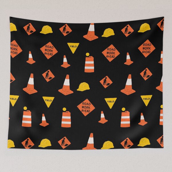 Item preview, Transportation Construction Engineer Pattern with Black Background  designed and sold by WildeandCo.