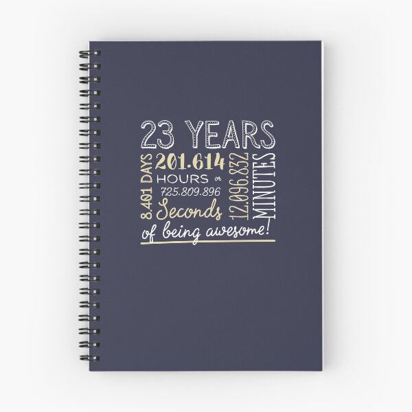 Item preview, 23rd Birthday Gifts - 23 Years of being Awesome in Hours & Seconds designed and sold by betternotes.