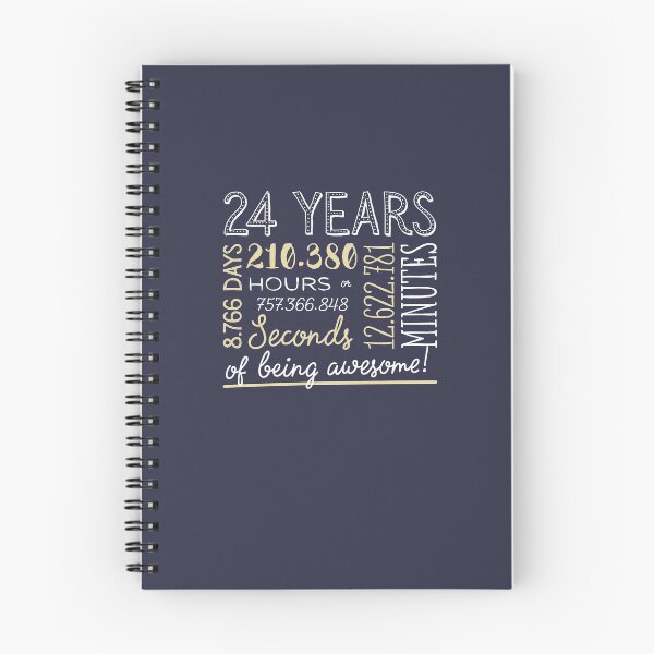 Item preview, 24th Birthday Gifts - 24 Years of being Awesome in Hours & Seconds designed and sold by betternotes.