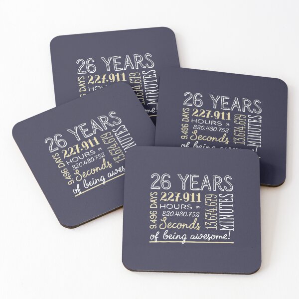 Item preview, 26th Birthday Gifts - 26 Years of being Awesome in Hours & Seconds designed and sold by betternotes.