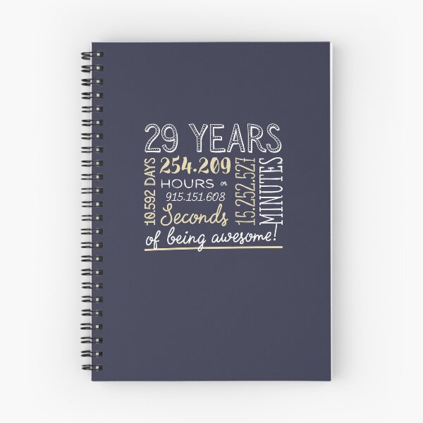 Item preview, 29th Birthday Gifts - 29 Years of being Awesome in Hours & Seconds designed and sold by betternotes.
