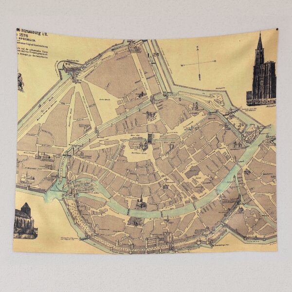 Item preview, Vintage Map of Strasbourg France (1890) designed and sold by BravuraMedia.