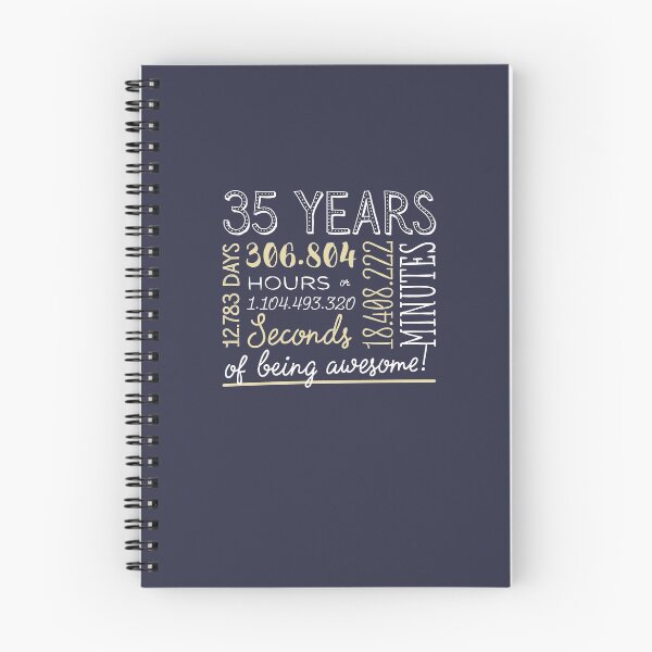 Item preview, 35th Birthday Gifts - 35 Years of being Awesome in Hours & Seconds designed and sold by betternotes.