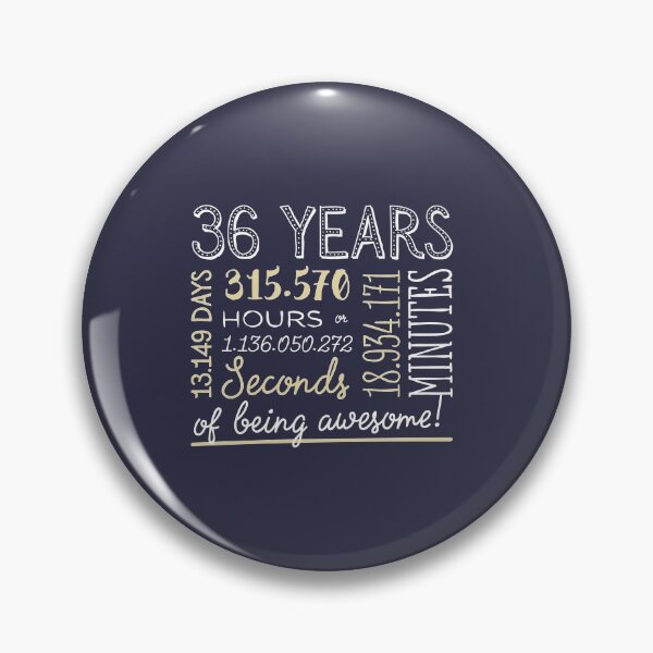 Item preview, 36th Birthday Gifts - 36 Years of being Awesome in Hours & Seconds designed and sold by betternotes.
