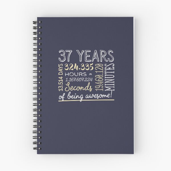 Item preview, 37th Birthday Gifts - 37 Years of being Awesome in Hours & Seconds designed and sold by betternotes.