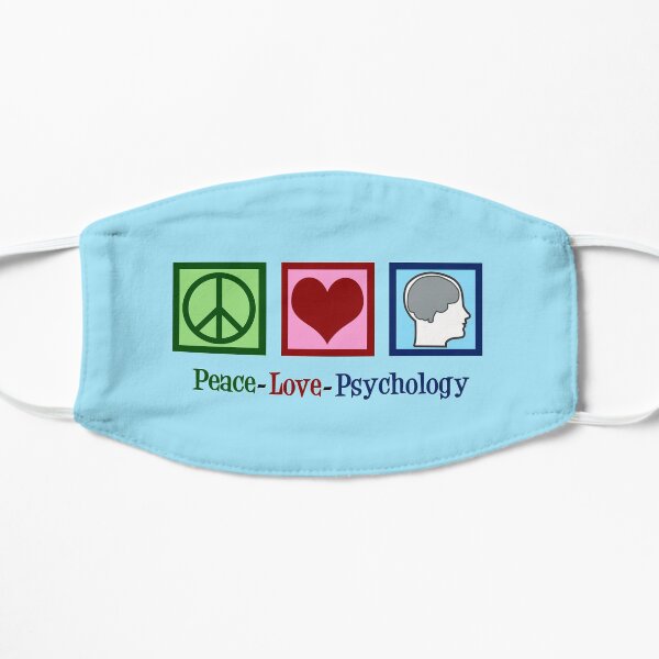 Peace Love Psychology Flat Mask