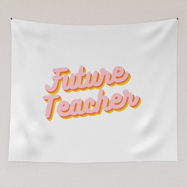 Item preview, Retro Future Teacher Design in Pink and Orange designed and sold by WildeandCo.