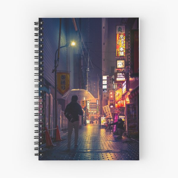 Item preview, Neon Noir Street Reflecting the warm yellow and orange light from the bar area. designed and sold by TokyoLuv.