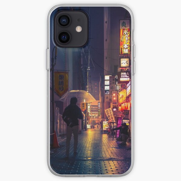 Neon Noir Street Reflecting the warm yellow and orange light from the bar area. iPhone Soft Case