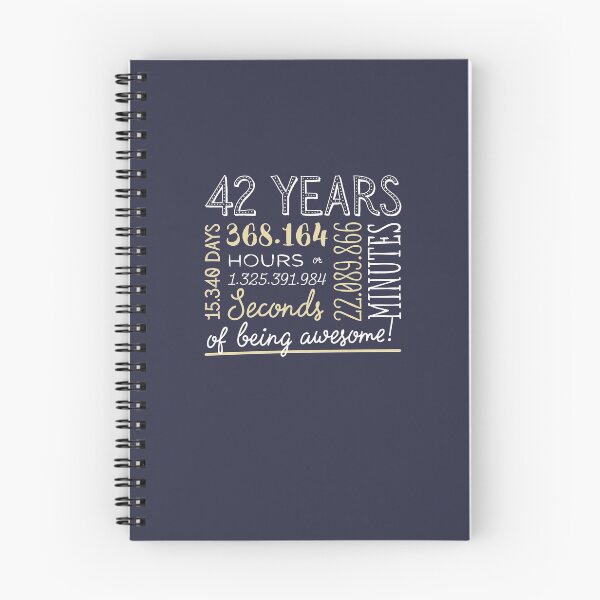 Item preview, 42nd Birthday Gifts - 42 Years of being Awesome in Hours & Seconds designed and sold by betternotes.