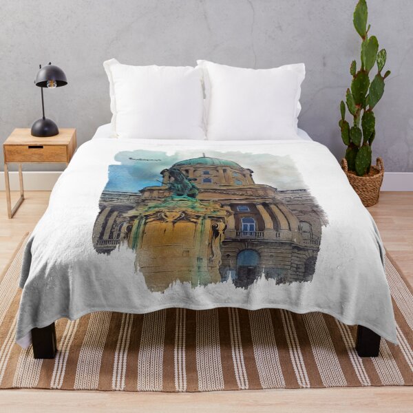 Item preview, Buda Castle or Royal Palace with horse statue, Budapest, Hungary designed and sold by graphicjunction.