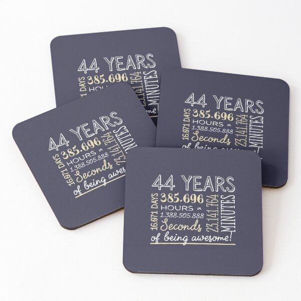 Item preview, 44th Birthday Gifts - 44 Years of being Awesome in Hours & Seconds designed and sold by betternotes.