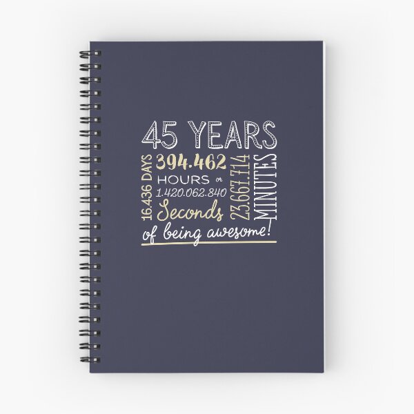 Item preview, 45th Birthday Gifts - 45 Years of being Awesome in Hours & Seconds designed and sold by betternotes.