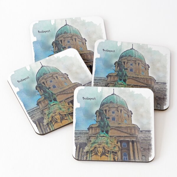 Item preview, Buda Castle or Royal Palace with horse statue, Budapest, Hungary designed and sold by graphicjunction.