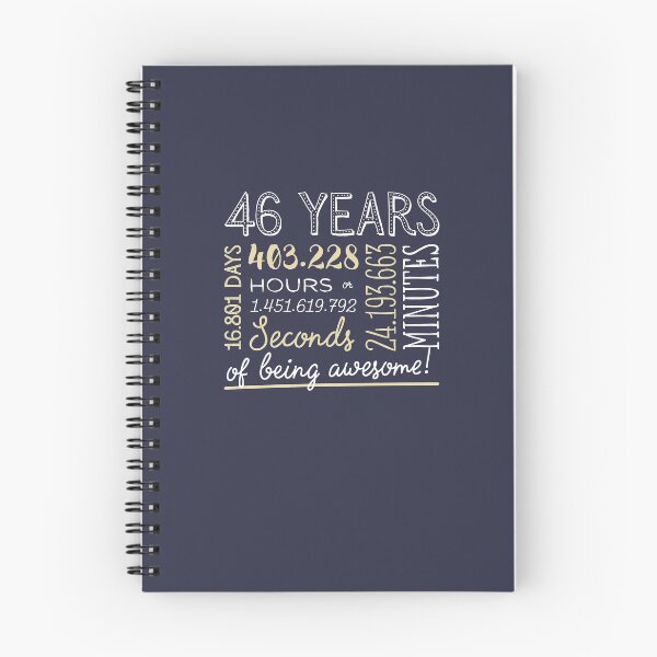 Item preview, 46th Birthday Gifts - 46 Years of being Awesome in Hours & Seconds designed and sold by betternotes.