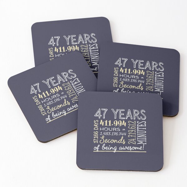 Item preview, 47th Birthday Gifts - 47 Years of being Awesome in Hours & Seconds designed and sold by betternotes.
