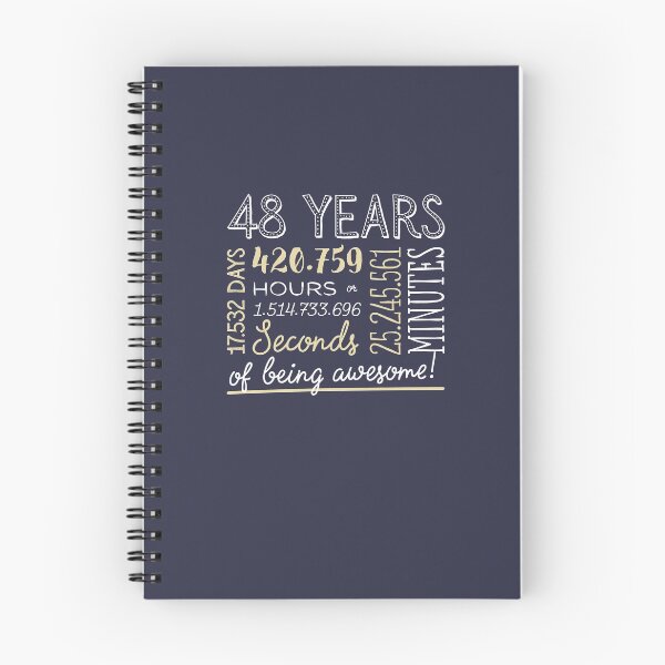Item preview, 48th Birthday Gifts - 48 Years of being Awesome in Hours & Seconds designed and sold by betternotes.
