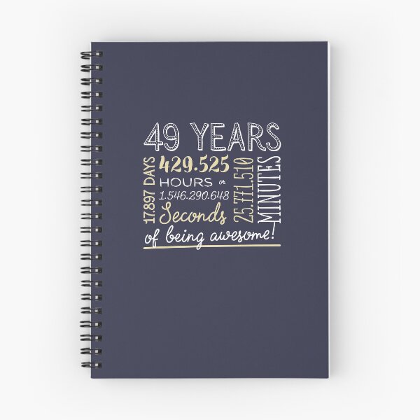 Item preview, 49th Birthday Gifts - 49 Years of being Awesome in Hours & Seconds designed and sold by betternotes.