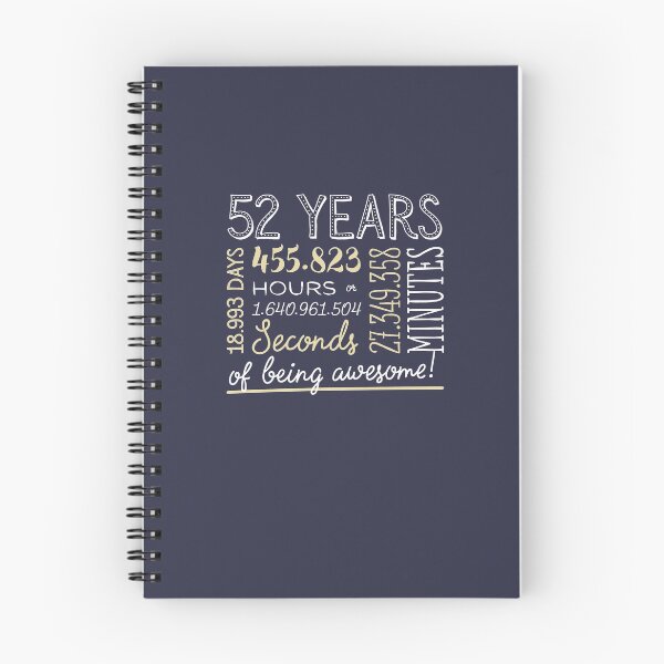 Item preview, 52nd Birthday Gifts - 52 Years of being Awesome in Hours & Seconds designed and sold by betternotes.