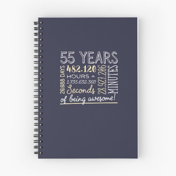 Item preview, 55th Birthday Gifts - 55 Years of being Awesome in Hours & Seconds designed and sold by betternotes.