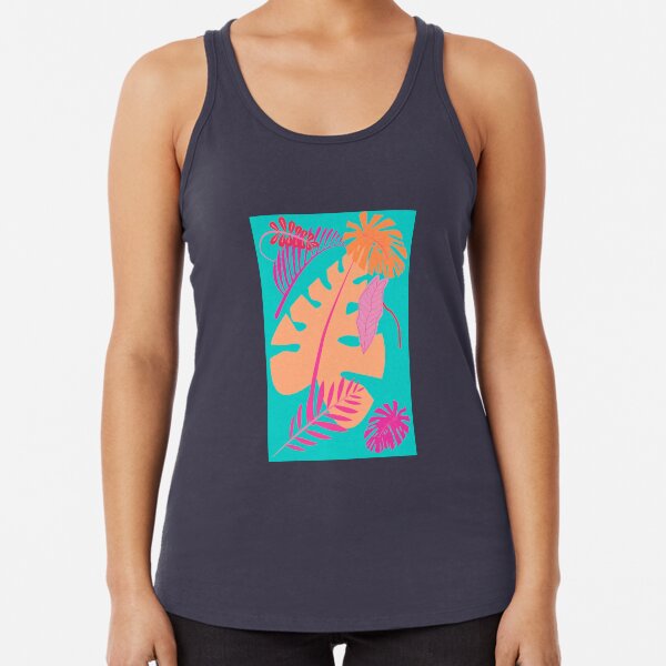 Tropical Summer Sunset Flower Racerback Tank Top
