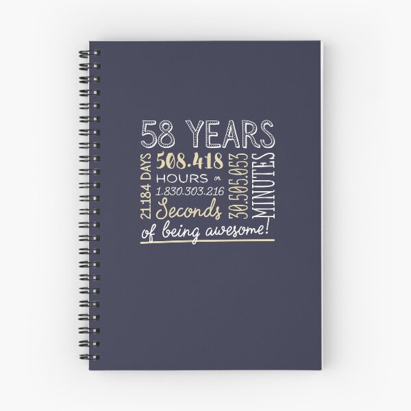 Item preview, 58th Birthday Gifts - 58 Years of being Awesome in Hours & Seconds designed and sold by betternotes.