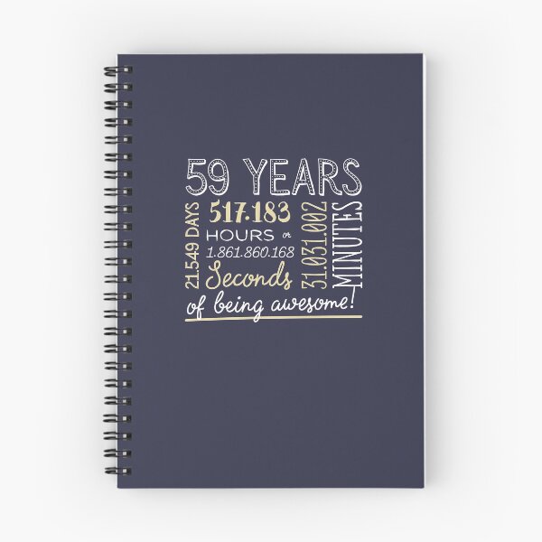 Item preview, 59th Birthday Gifts - 59 Years of being Awesome in Hours & Seconds designed and sold by betternotes.