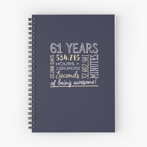 Item preview, 61st Birthday Gifts - 61 Years of being Awesome in Hours & Seconds designed and sold by betternotes.