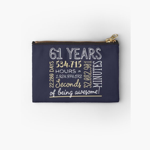 Item preview, 61st Birthday Gifts - 61 Years of being Awesome in Hours & Seconds designed and sold by betternotes.