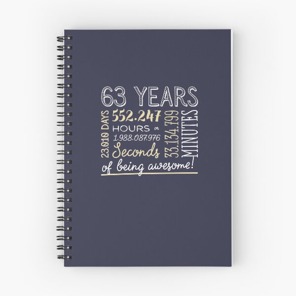 Item preview, 63rd Birthday Gifts - 63 Years of being Awesome in Hours & Seconds designed and sold by betternotes.